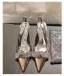 Snygga / Fina Silver Afton Damskor 2020 Rhinestone Rosett 6 cm Stilettklackar Spetsiga Högklackade