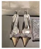 Mooie / Prachtige Zilveren Avond Damesschoenen 2020 Rhinestone Strik 6 cm Naaldhakken / Stiletto Spitse Neus Hoge Hakken