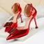 Abordable Argenté Soirée Chaussures Femmes 2020 Bride Cheville 9 cm Talons Aiguilles À Bout Pointu Talons Hauts
