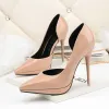 Modest / Simple Red Office Womens Shoes 2020 12 cm Stiletto Heels Pointed Toe Heels