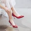 Chinese style Red Wedding Shoes 2020 Pearl 8 cm Stiletto Heels Pointed Toe Wedding Pumps