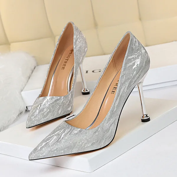 Glitter Goud Avond Pumps 2020 Pailletten 9 cm Naaldhakken / Stiletto Spitse Neus Pumps