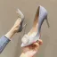 Glitzernden Charmant Farbverlauf Gold Abend Pumps 2020 Strass Pailletten 9 cm Stilettos Spitzschuh Pumps