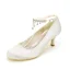 Stijlvolle Witte Bruidsschoenen 2020 Satijn Rhinestone Enkelband 6 cm Naaldhakken / Stiletto Spitse Neus Huwelijk Pumps