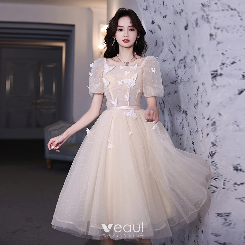 green emerald velvet dress Champagne Long Prom Dress with High Slit, Champagne Long Formal Gradua –  jbydress main image 0