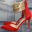 Mode Abend Leder Schwarz Damenschuhe 2020 Wildleder Gold Knöchelriemen 10 cm Stilettos Spitzschuh Pumps
