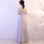 Elegant Silver Prom Dresses 2018 A-Line / Princess Appliques Rhinestone Shoulders Backless Sleeveless Floor-Length / Long Formal Dresses