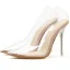Sexy Transparent Beige Cocktail Escarpins 2020 10 cm Talons Aiguilles À Bout Pointu Escarpins