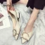Schlicht Gelb Freizeit Strass Damenschuhe 2020 3 cm Thick Heels Low Heel Spitzschuh