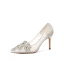 Stilig Elfenben Spets Rhinestone Brudskor 2020 8 cm Stilettklackar Spetsiga Bröllop Pumps