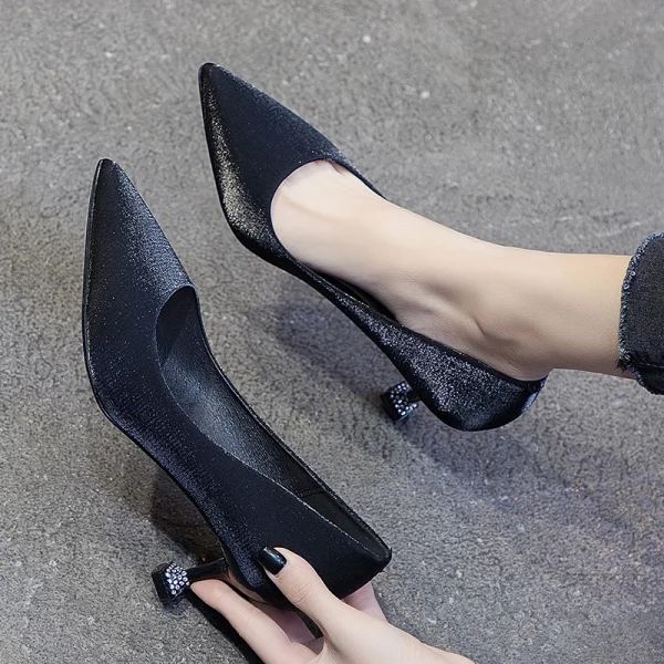 Chic / Belle Vert Foncé Promo Satin Escarpins 2020 5 cm Talons Aiguilles À Bout Pointu Escarpins