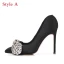 Charming Red Evening Party Satin Pumps 2020 Leather Rhinestone Bow 10 cm Stiletto Heels Pointed Toe Pumps