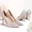 Sparkly Nude Lace Embroidered Wedding Shoes 2020 Glitter Sequins 10 cm Stiletto Heels Pointed Toe Wedding Pumps