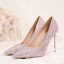 Glitzernden Schön Rosa Pailletten Brautschuhe 2020 10 cm Stilettos Spitzschuh Hochzeit Pumps