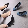 Modest / Simple Black Office OL Suede Pumps 2020 8 cm Stiletto Heels Pointed Toe Pumps