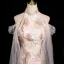 Stunning Champagne Beading Pearl Sequins Lace Flower Evening Dresses 2025 Trumpet / Mermaid High Neck Sleeveless Backless Floor-Length / Long Evening Party Formal Dresses