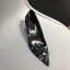 Fashion Black Street Wear Spotted Pumps 2020 Leather Suede 7 cm Stiletto Heels Pointed Toe Pumps
