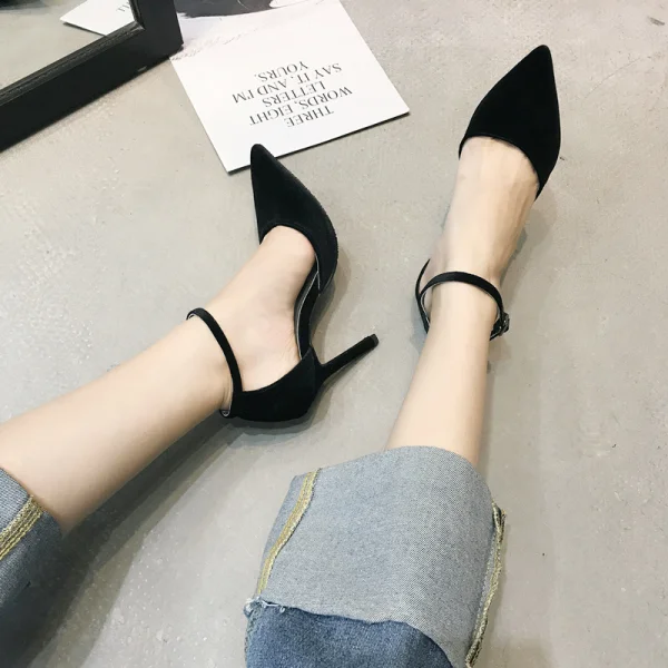 Chic / Beautiful Blushing Pink Dancing Suede Womens Shoes 2020 Ankle Strap 10 cm Stiletto Heels Pointed Toe Heels