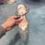 Scintillantes Argenté Soirée Cristal Chaussures Femmes 2020 Bride Cheville Faux Diamant Paillettes 8 cm Talons Aiguilles À Bout Pointu Talons Hauts