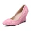 Chic / Belle Rouge Promo Chaussures Femmes 2020 Appliques 8 cm À Bout Pointu Compensées