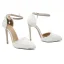 Elegant Ivory Lace Flower Wedding Shoes 2020 Pearl Rhinestone Ankle Strap 11 cm Stiletto Heels Pointed Toe Wedding Heels