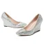 Scintillantes Argenté Club de carnaval Faux Diamant Chaussures Femmes 2020 8 cm Compensées À Bout Pointu