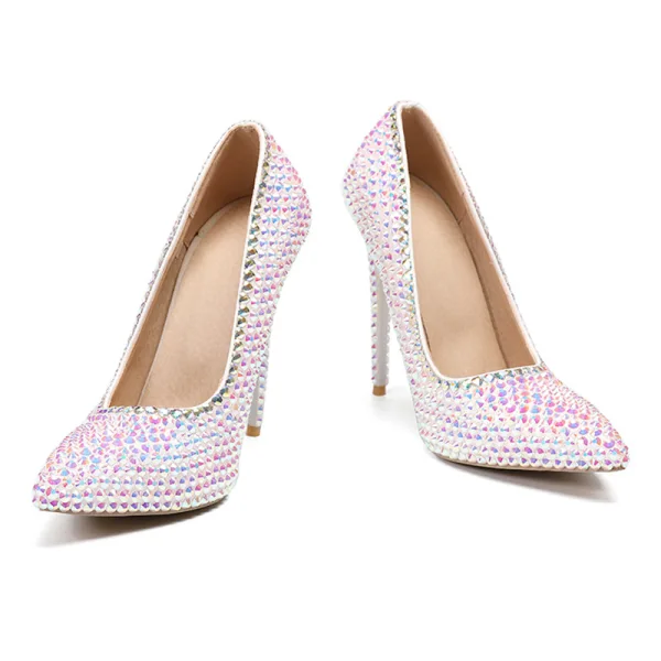 Charmig Multi-Färger Rhinestone Afton Pumps 2020 11 cm Stilettklackar Spetsiga Pumps