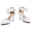 Chic / Belle Ivoire Promo Chaussures Femmes 2020 En Dentelle Fleur Appliques Faux Diamant Bride Cheville 6 cm Talons Aiguilles À Bout Pointu Talons