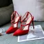 Mode Nues Vêtement de rue Cuir Sandales Femme 2020 Bride Cheville 10 cm Talons Aiguilles À Bout Pointu Sandales
