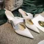 Sencillos Beige Casual Sandalias De Mujer 2020 8 cm Stilettos / Tacones De Aguja Punta Estrecha Sandalias