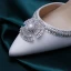 Uroczy Kość Słoniowa Satyna Buty Ślubne 2020 Kokarda Perła Kryształ Rhinestone 9 cm Szpilki Szpiczaste Ślub Czółenka