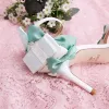 Lovely Mint Green Dating Pearl Bow Womens Sandals 2020 9 cm Stiletto Heels Open / Peep Toe Sandals