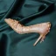 Glittrande Champagne Rhinestone Brudskor 2020 Läder Glittriga / Glitter Paljetter 9 cm Stilettklackar Spetsiga Bröllop Pumps
