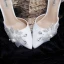 Elegant Ivory Rhinestone Wedding Shoes 2020 Pearl Ankle Strap 9 cm Stiletto Heels Pointed Toe Wedding Heels