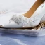 Elegant Ivory Beading Wedding Shoes 2020 Leather Crystal Rhinestone Pearl 9 cm Stiletto Heels Pointed Toe Wedding Pumps