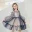 Fashion Ocean Blue Short Birthday Flower Girl Dresses 2021 Ball Gown Scoop Neck Star Rhinestone Sequins Long Sleeve
