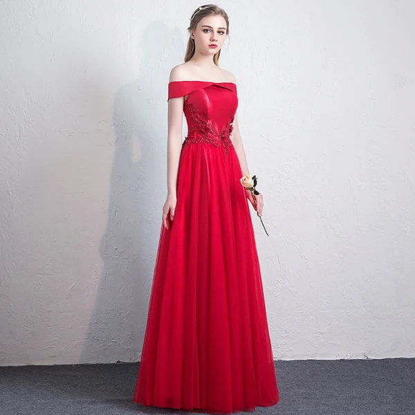 Chic / Beautiful Burgundy Prom Dresses 2018 A-Line / Princess Lace Appliques Beading Off-The-Shoulder Backless Sleeveless Floor-Length / Long Formal Dresses