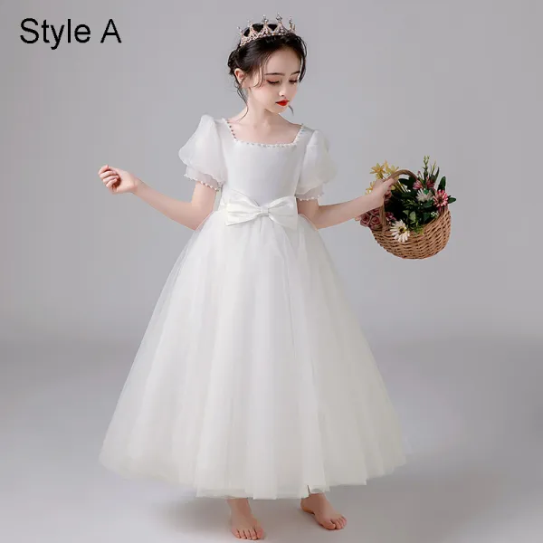 Chic / Beautiful Ivory Wedding Flower Girl Dresses 2021 A-Line ...