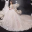 Charming Ivory Wedding Dresses 2020 Ball Gown Strapless Sequins Lace Flower Sleeveless Backless Royal Train