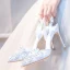 Sjarmerende Elfenben Krystall Brudesko 2020 Lær Rhinestone 10 cm Stiletthæler Spisse