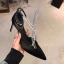 Charmant Ivoire Cocktail Chaussures Femmes 2020 Perle X-Strap 10 cm Talons Aiguilles À Bout Pointu Talons