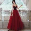 Chic / Beautiful Burgundy Prom Dresses 2020 A-Line / Princess Spaghetti Straps Suede Sleeveless Backless Sequins Floor-Length / Long Formal Dresses