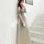 Elegant Army Green Evening Dresses  2020 A-Line / Princess Spaghetti Straps Beading Sequins Short Sleeve Backless Floor-Length / Long Formal Dresses