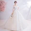 Charmant Ivory / Creme Brautkleider / Hochzeitskleider 2020 Ballkleid Off Shoulder Perlenstickerei Kristall Quaste Pailletten Spitze Blumen Kurze Ärmel Rückenfreies Lange