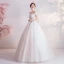 Affordable Ivory Wedding Dresses 2020 Ball Gown Off-The-Shoulder Crystal Lace Flower Appliques Sleeveless Backless Floor-Length / Long