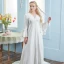 Simple Ivoire En Dentelle Grande Taille Robe De Mariée 2021 Trompette / Sirène Encolure Carrée Manches de cloche Dos Nu Tribunal Train Mariage