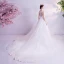 Abordable Ivoire Robe De Mariée 2020 Princesse Encolure Dégagée En Dentelle Fleur Sans Manches Chapel Train