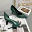 Classy Dark Green Rave Club Leather Pumps 2020 Snakeskin Print 7 cm Stiletto Heels Pointed Toe Pumps