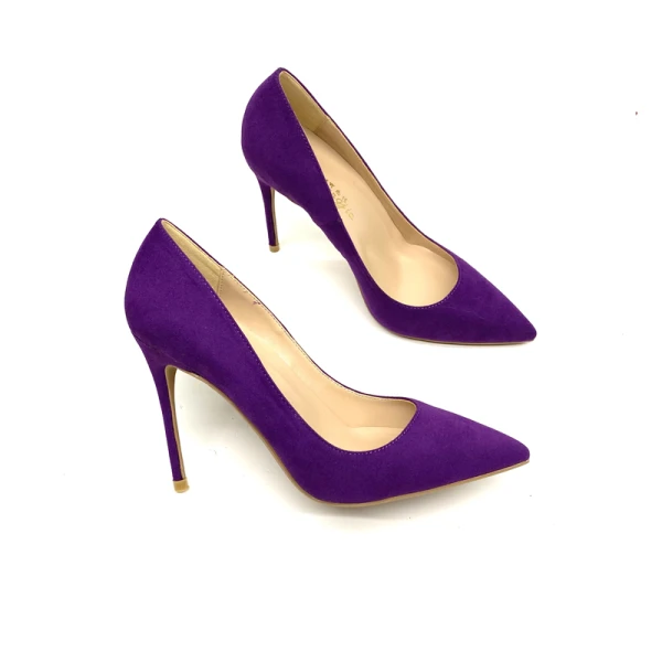Enkla Kontors OL Purple Mocka Pumps 2020 12 cm Stilettklackar Spetsiga Pumps