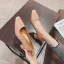Enkla Aprikos / Beige Kontors OL Pumps 2020 5 cm Tjocka Klackar Fyrkantiga Tå Pumps